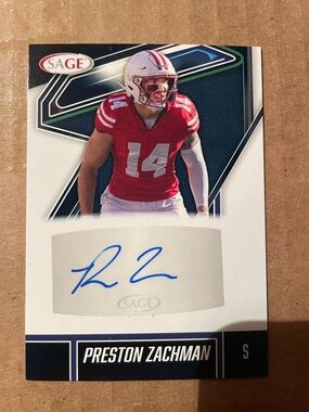 Sage Preston Zachman Red White Blue Autograph Trading Card